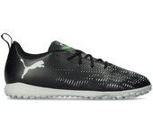 Puma - Bota de fútbol Future 8 Play Turf Niño, Unisex, Black-Silver-Fluo Green, 3 UK