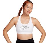 Nike - Sujetador Swoosh Mujer, Mujer, White-Black-White, L