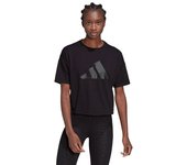 Adidas - Camiseta Train Icons Bar 3 Mujer, Mujer, Black, XS