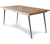 PIB Mesa con patas de compás de madera marron