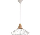 ELS BANYS Lámpara techo metálica con madera natural.