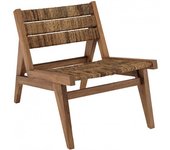 MACABANE Sillón lounge de madera de teca reciclada y cáñamo