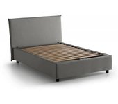 Dmora Cama tamaño queen en tela gris 120x190 cm