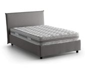 Dmora Cama tamaño queen en tela gris 120x190 cm