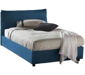 Talamo Italia Cama tamaño queen en tela azul 120x200 cm