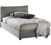 Talamo Italia Cama tamaño queen en tela gris 120x190 cm