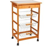 Wanderlust deco Carro de cocina de madera marrón 47x37x76
