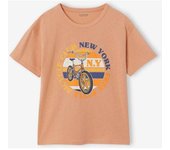 VERTBAUDET Camiseta de manga corta con motivos gráficos, para niño naranja