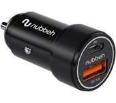 CARGADOR USB NUBBEH SIROCO DUAL 30W USB + USB-C BLACK PARA COCHE