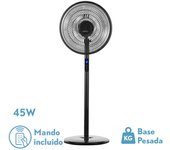 Ventilador de pie icono negro 3vel 45w 119x44x40 cm oscilante 5asp.c/ remoto,temporizador