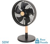 Ventilador sobremesa falcon negro/haya 3vel.45w 5 asp. oscilante y rotatorio 59x35x28cm