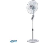 Ventilador de pie floxo blanco/gris 3 vel. 45w c/remoto temporizador 5 aspas regx44,5x40 cm