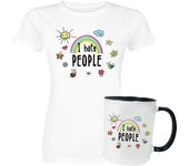 Camiseta Fun de Sprüche - Gift Box - Set de regalo - I Hate People - S 3XL - para Mujer - Blanco