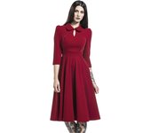 Vestidos de longitud media Rockabilly de H&R London - Vestido Glamorous Velvet Tea - L XL - para Mujer - Rojo