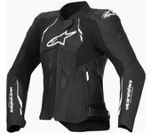 Alpinestars Stella Dusk Chaqueta de cuero para moto para mujer - Negro Blanco (38)