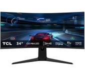 Monitor TCL 34R83Q 34" Ultra WQHD 170Hz Mini-LED QLED Curvo VA KVM USB-C 90W FreeSync G-Sync
