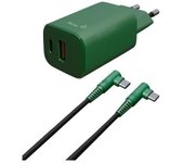 Cargador Hune AT-ACC-KI-060BOS 20W Eco Dual Verde Bosque USB-C a Lightning 1.2m Carga Rápida