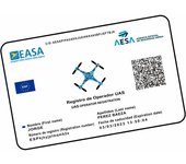 Servivant Tarjeta PVC EASA Personalizable Impresión 1 Cara Número Operador + Certificado Dron