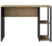 Calicosy Escritorio industrial con estantes l107 cm - efecto madera clara