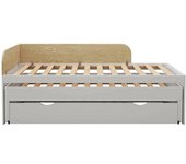 ID Kids Cama nido con cajón y colchones madera maciza  blanco 90x200 cm