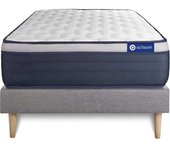 Actisom Somier gris + colchón con látex y espuma viscoelástica 120 x 190
