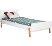 ID Kids Cama con somier y colchón madera maciza y mdf  blanco 90x190 cm