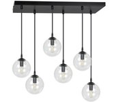 Wonderlamp Regleta de techo de metal y 6 esferas ajustables transparentes