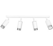 Wonderlamp Regleta elegante con 4 focos de luz orientables blanco y cromo
