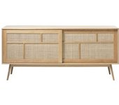 Drawer Aparador de 2 puertas de madera y trenzado l180cm - madera clara