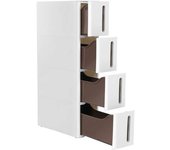 SONGMICS Carro de 4 niveles de 45 x 17 x 84 cm de color blanco y marrón