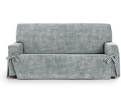 Eysa Funda sofá 2 plazas antimanchas con lazos gris perla 140 - 180cm