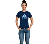 Adidas - Camiseta Real Zaragoza Cotton Logo Tee 25 Mujer, Mujer, Team Navy Blu-Team Light Blue, L