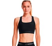 Under Armour - Sujetador Crossback Mid Mujer, Mujer, black-jet gray, XS