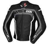 IXS Sport RS-600 1.0 Chaqueta de cuero de motocicleta - Negro Gris Blanco (2XL)