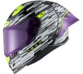 NEXX X.R3R Glitch Racer Casco - Blanco Amarillo (2XL)