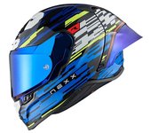 NEXX X.R3R Glitch Racer Casco - Azul Amarillo (XS)