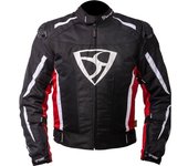 MUGENRACE Diavolo-1 Chaqueta textil de moto impermeable - Negro Blanco Rojo (M)
