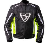 MUGENRACE Diavolo-1 Chaqueta textil de moto impermeable - Negro Blanco Amarillo (XL)