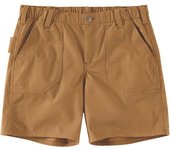 Carhartt Rugged Flex Relaxed Fit Canvas Work Pantalones cortos para damas - Marrón (XS)