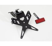PROTECH Kit de soporte de matrícula  que incluye reflector y placa de acero inoxidable ligero/aluminio recubierto de polvo negro - Negro