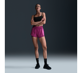 Nike One Pantalón corto de 8 cm con talle medio y diseño 2 en 1 Dri-FIT - Mujer - Morado (L (EU 44-46))