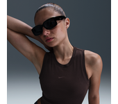 Nike Sportswear Chill Knit Camiseta de tirantes corta y ceñida con canalé mini - Mujer - Marrón (S (EU 36-38))