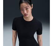Nike Zenvy Rib Camiseta de manga corta Dri-FIT - Mujer - Negro (XS (EU 32-34))