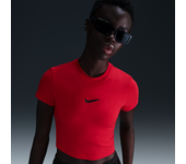 Nike Sportswear Chill Knit Camiseta corta entallada - Mujer - Rojo (L (EU 44-46))