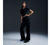 Nike Windrunner Pantalón de talle alto y tejido Woven con dobladillo abierto - Mujer - Negro (M (EU 40-42))