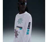 Nike Sportswear Camiseta estampada de manga larga y ajuste holgado - Mujer - Blanco (XS (EU 32-34))