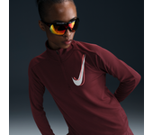Nike Swoosh Capa intermedia de running Dri-FIT con cremallera de 1/2 - Mujer - Rojo (L (EU 44-46))