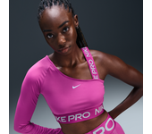 Nike Pro Shine Camiseta corta asimétrica Dri-FIT - Mujer - Morado (S (EU 36-38))