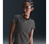 Nike Sportswear Chill Knit Camiseta entallada a rayas - Mujer - Negro (XL (EU 48-50))