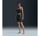 Nike Zenvy Pantalón corto de ciclismo de 20 cm de talle alto y sujeción ligera - Mujer - Verde (L (EU 44-46))